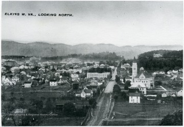 Aerial View of Randolph Avenue in Elkins, W. Va.